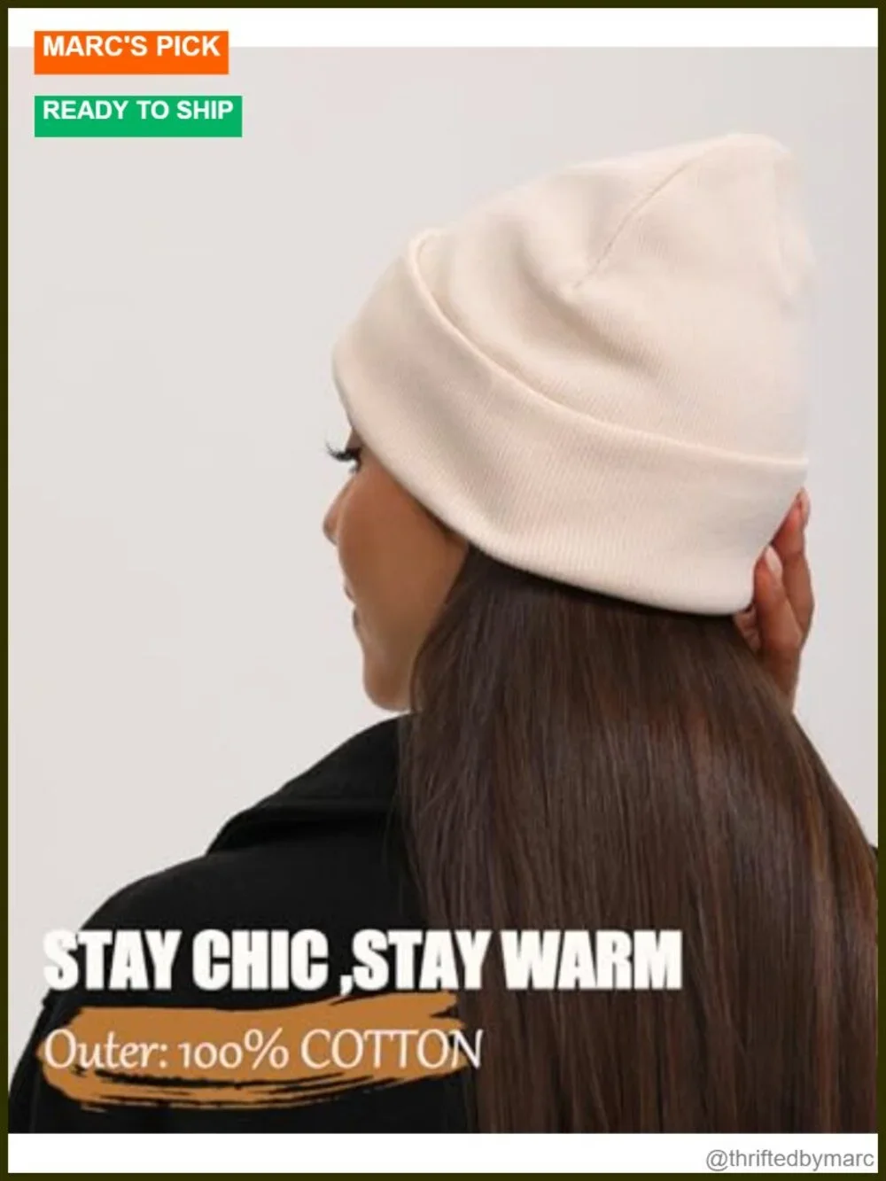 Satin Lined Knit Beanie Hat - 100% Cotton Winter Skull Cap Unisex